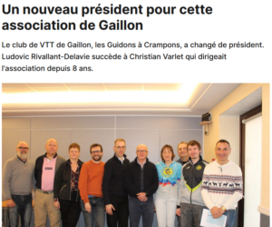 Changement de président chez les Guidons à Crampons !